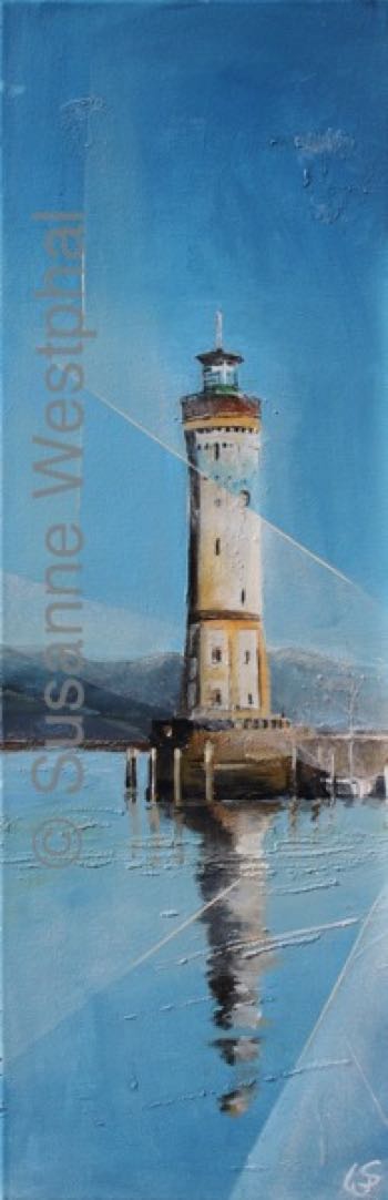 Lindau 20cm x 60cm Leuchtturmbild in der Galerie Susanne Westphal - Maritime Kunst