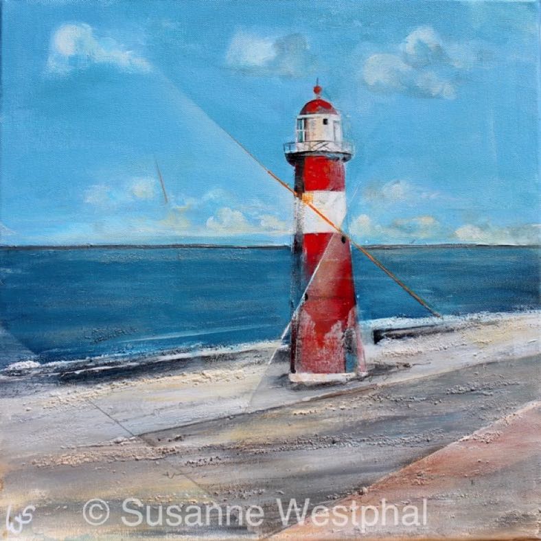 Westkapelle 50cm x 50cm Leuchturmbild in der Galerie Susanne Westphal - Maritime Kunst